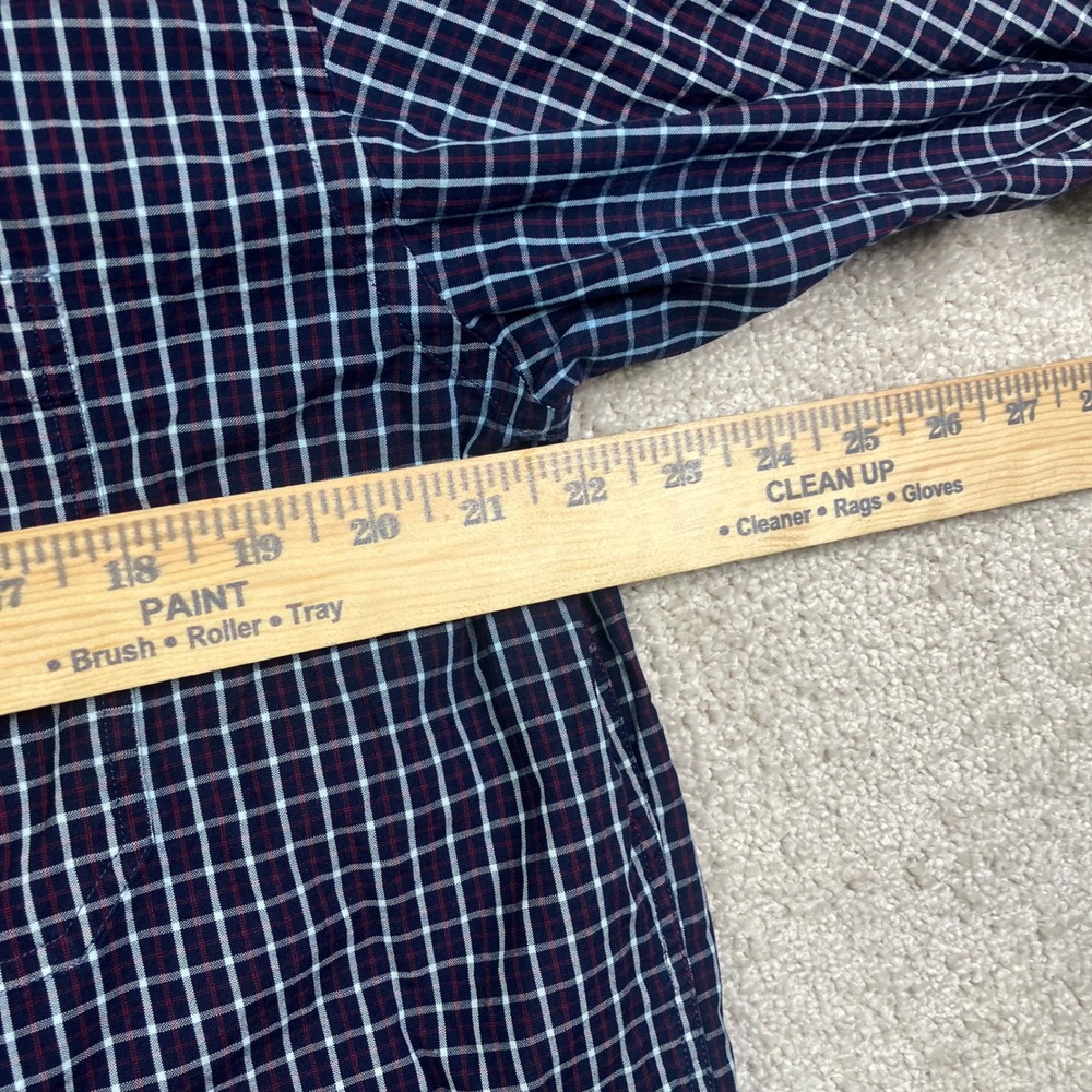 Billy Reid Navy Blue Plaid Check Button Down Shirt Standard Cut Men's Medium - Picture 6 of 7